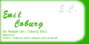 emil coburg business card